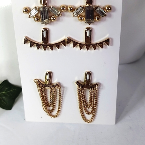Gold Core Earrings Set with Mix Match Jackets - Picture 5 of 5